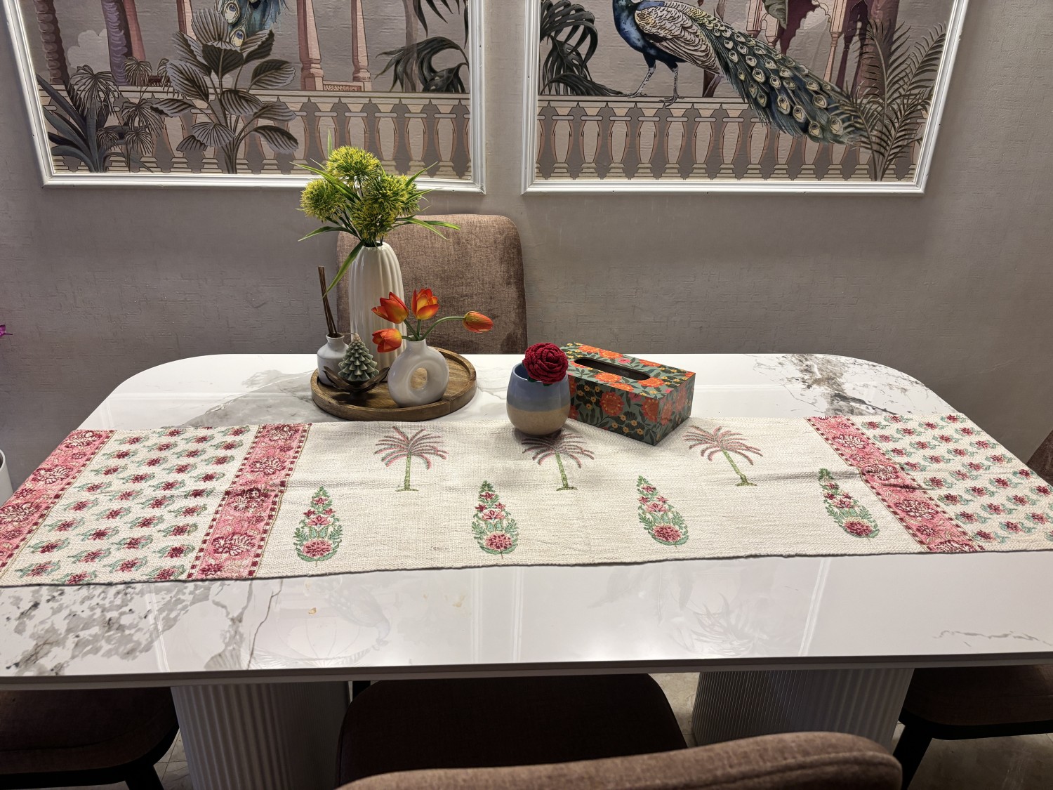 Handcrafted Indian Table Runner – Jute, 14x72 Inches, Elegant Design